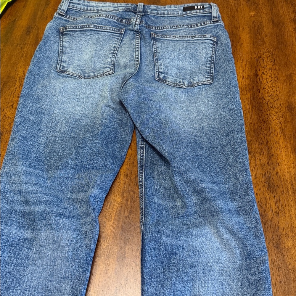 KUT from the Kloth Rachel Fab Ab Distressed Mom Jeans Size 10 High Rise Crop - Picture 10 of 10